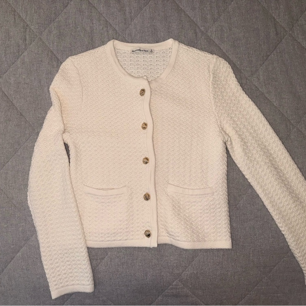 Abercrombie & Fitch Ivory Cardigan Sweater